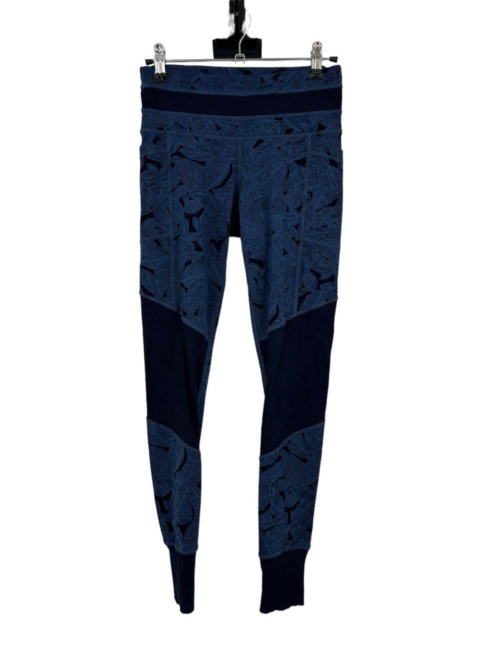 Athleta Leggings Women XS Tropical Excursion Tight Navy High Rise Ribbed Stretch